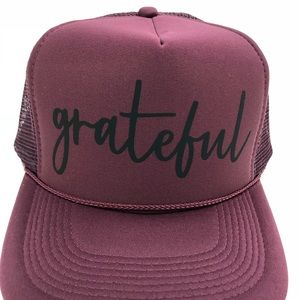 Grateful maroon trucker hat